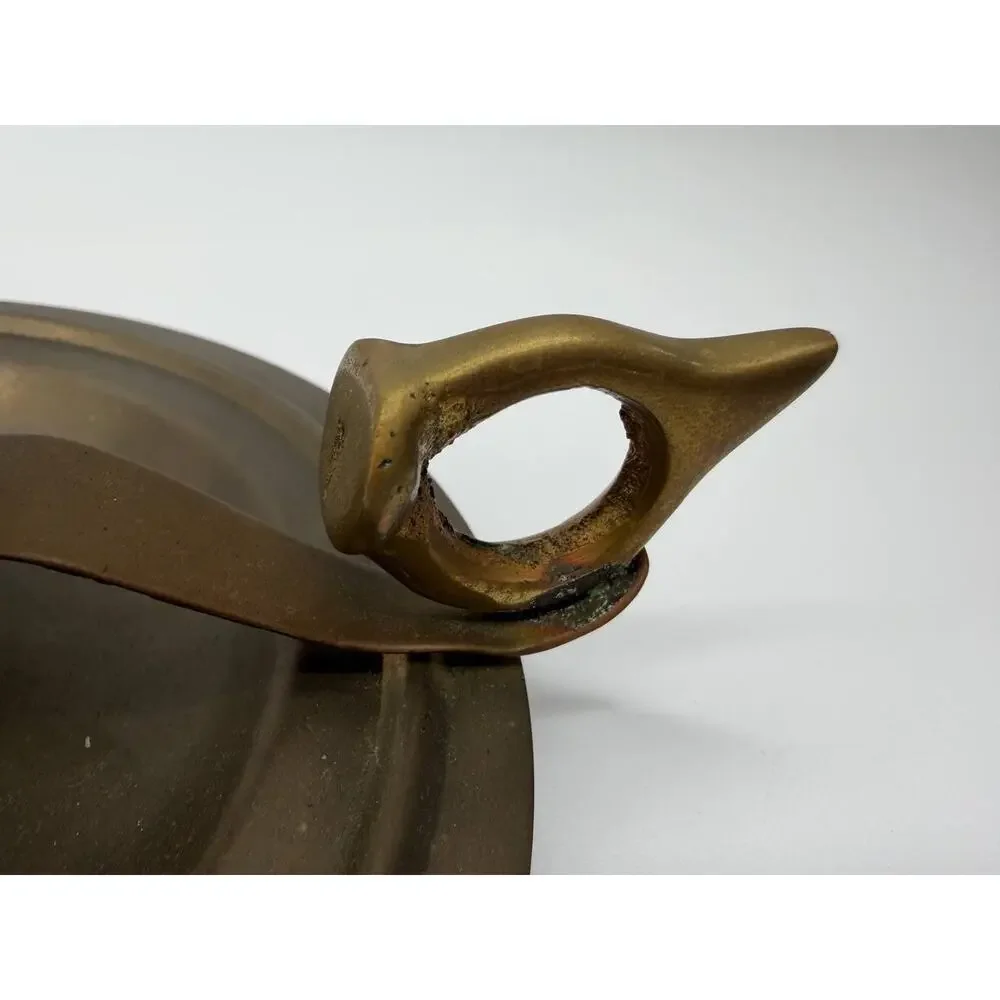 Vintage Brass Candle Holders Set of 2 Chamberstick Handle 2.62 lb Decor